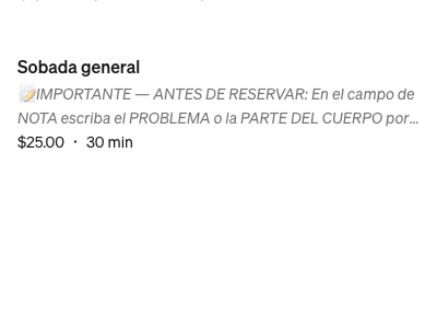 Paso 1: toque el servicio Sobada general